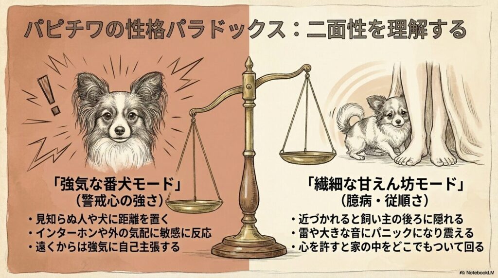 パピチワの性格的特徴まとめ。警戒心の強さや臆病な一面、飼い主への従順さ、活発で賢い学習能力について
