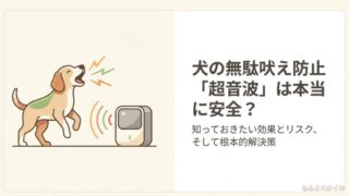 犬の無駄吠え防止用超音波は本当に安全か？効果とリスク、根本的解決策について解説するタイトルスライド