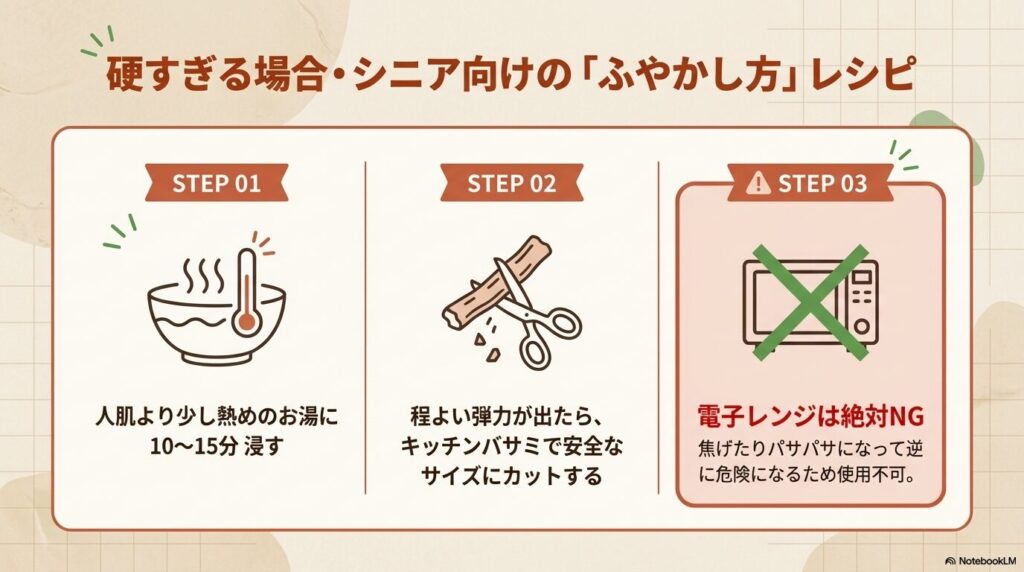 硬すぎる馬アキレスをお湯でふやかす安全な方法・レシピ