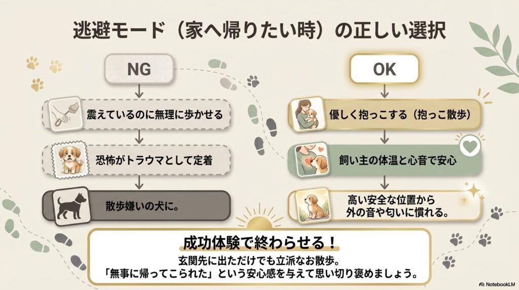 散歩で震える子犬には無理に歩かせず優しく抱っこ散歩をするのが正解