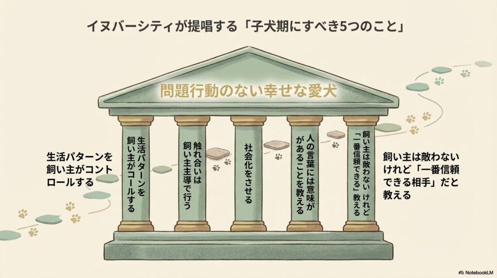 問題行動のない犬に育てるために子犬期にすべき5つの柱