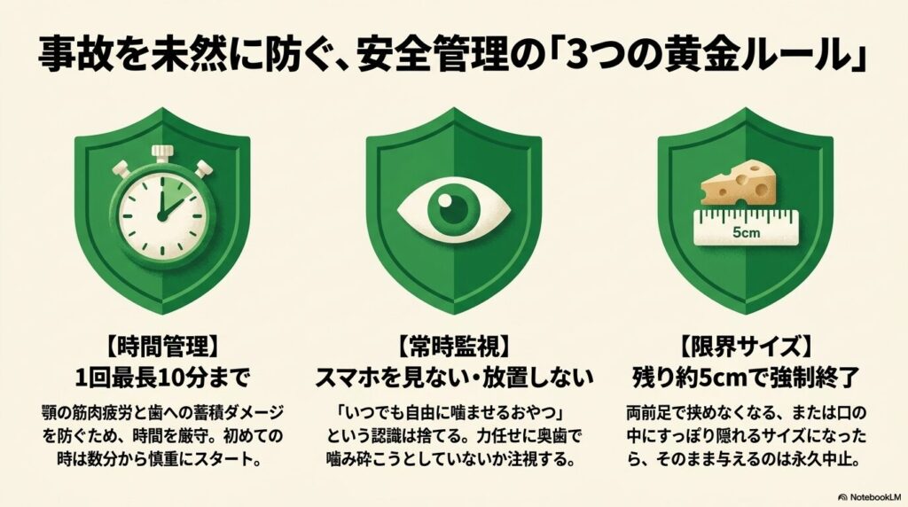 ヒマラヤチーズの安全管理3つの黄金ルール(時間管理、常時監視、限界サイズでの没収)
