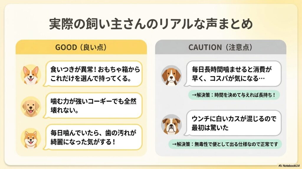 食いつきが良いなどの良い点と、消費が早いなどの注意点といった実際の飼い主さんの声まとめ