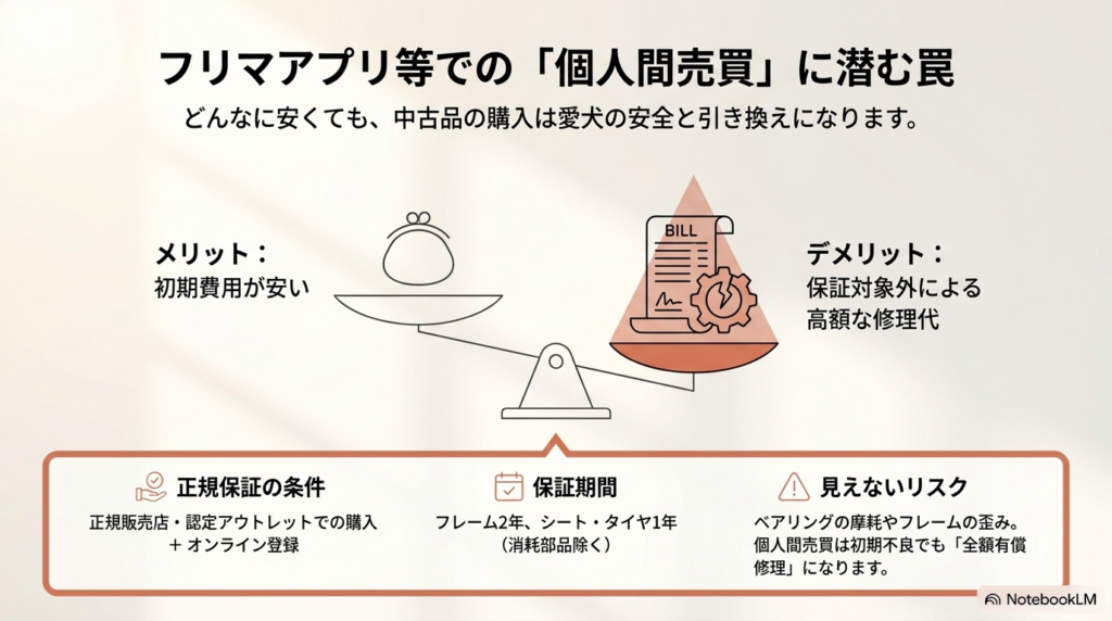 個人間売買における正規保証対象外や修理代高騰のリスク解説