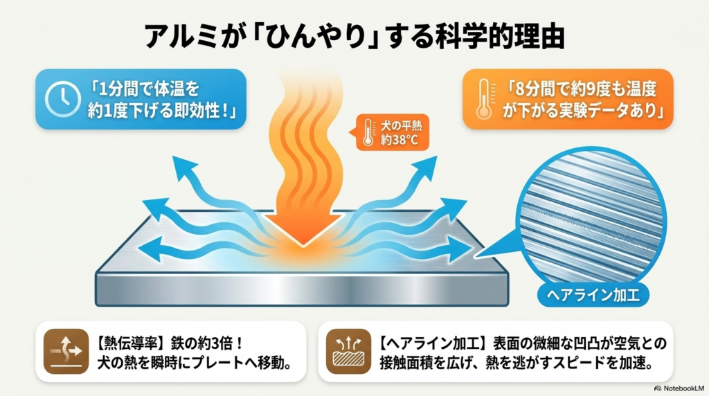 アルミプレートの熱伝導率とヘアライン加工による冷却メカニズム