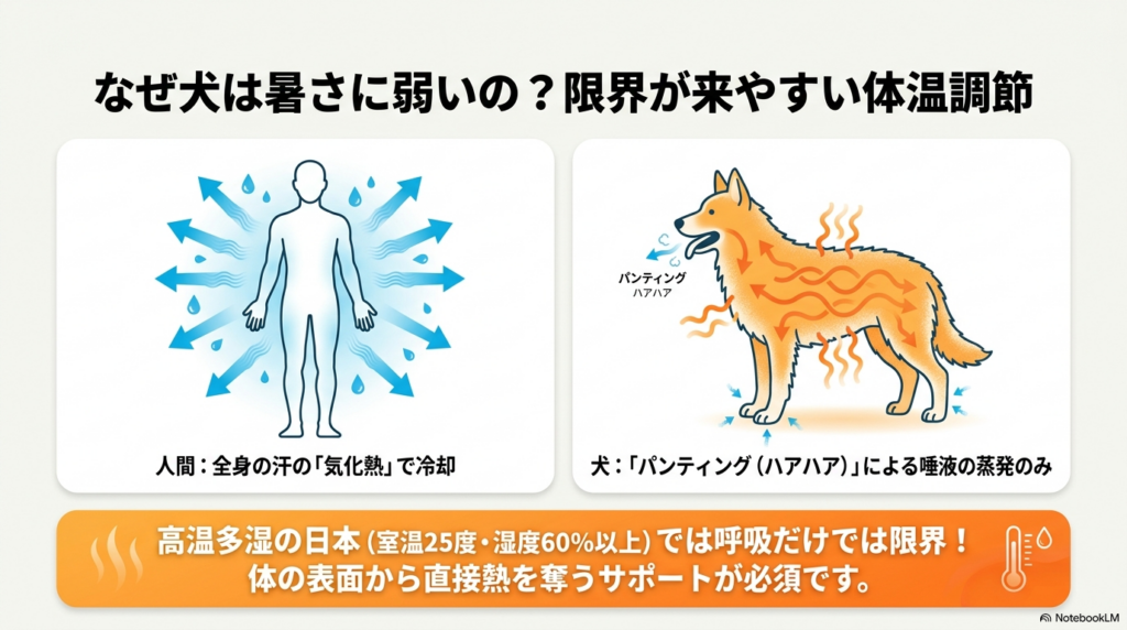 犬が暑さに弱い理由とパンティングによる体温調節の仕組み