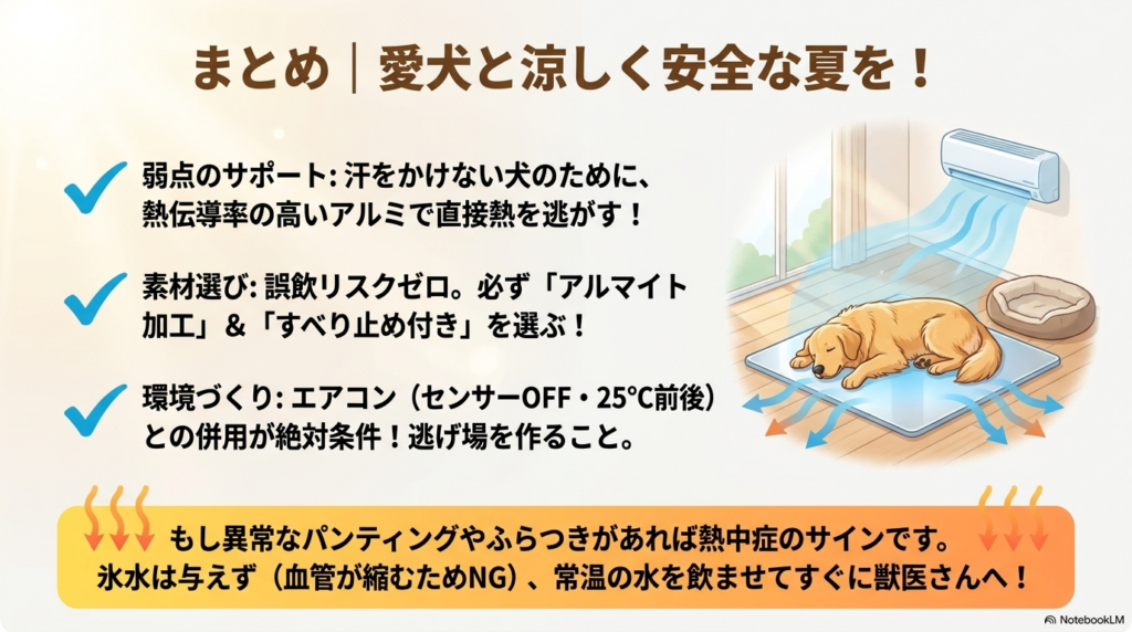 愛犬を夏の暑さから守るためのアルミプレートとお留守番環境のまとめ